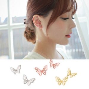 Rose Gold Sterling Silver Butterfly Earrings
